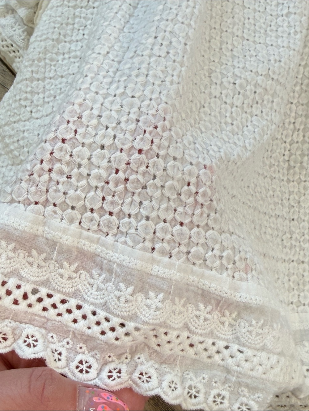 English Factory White Eyelet Ruffle Square-Neck Blouse - Picture 2 of 6
